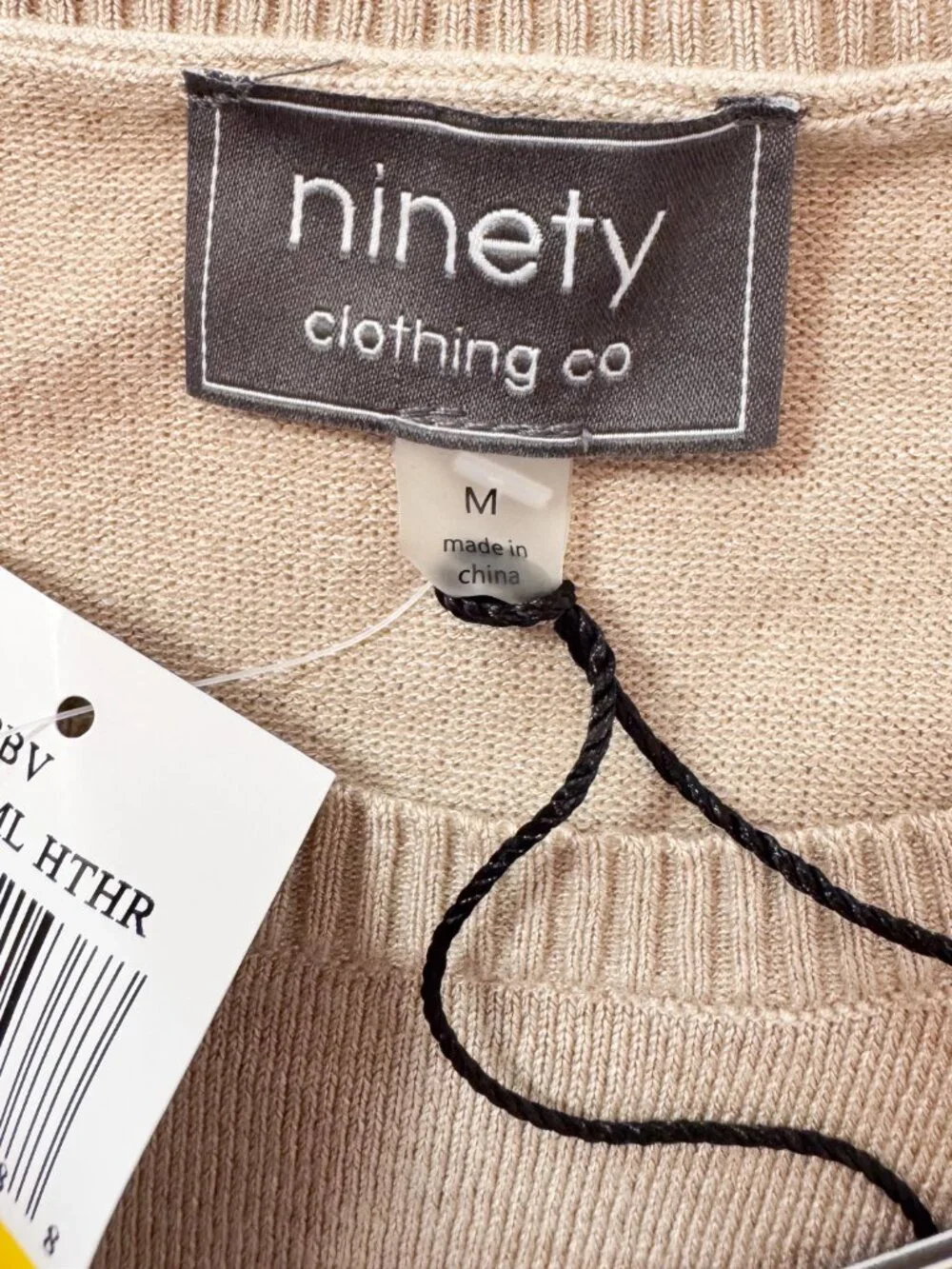 NWT Oatmeal Heather Pleated Sleeve Crew Neck Sweater Medium Soft Girl Cozy